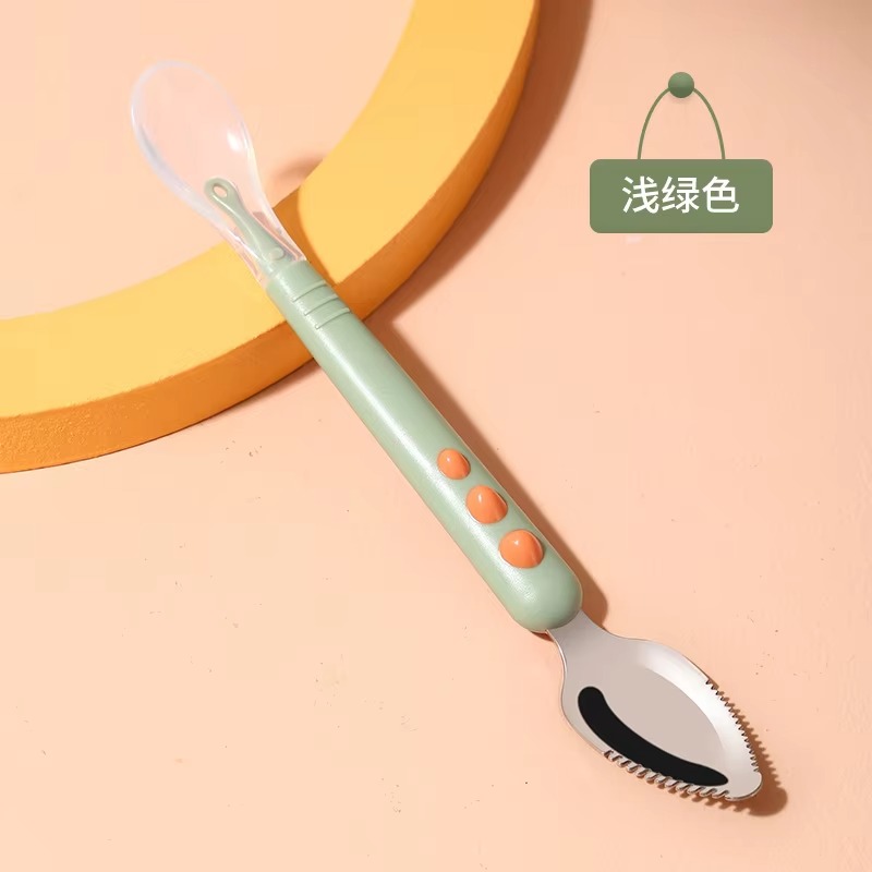 Baby Food Menu - Double Head Baby Spoon Silicone Stainless